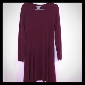 Cashmere Burgundy Sweater Dress